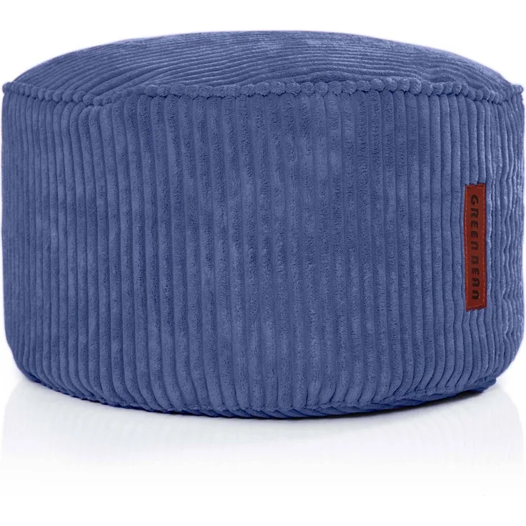 Green Bean® Indoor Sitzhocker Pouf 45x25cm EPS-Perlen Füllung & Cordstoff Kuschelig Weich Waschbar - Oxford Blau