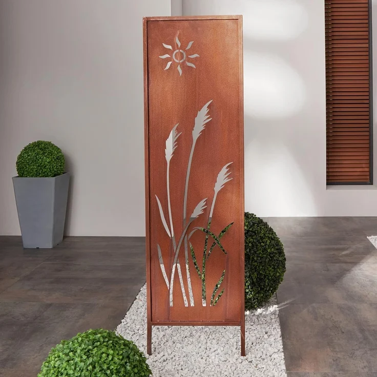 Gartenschild "Schilf" 117x31cm Rostoptik Metall Dekoschild Garten Schild Deko – Bild 4