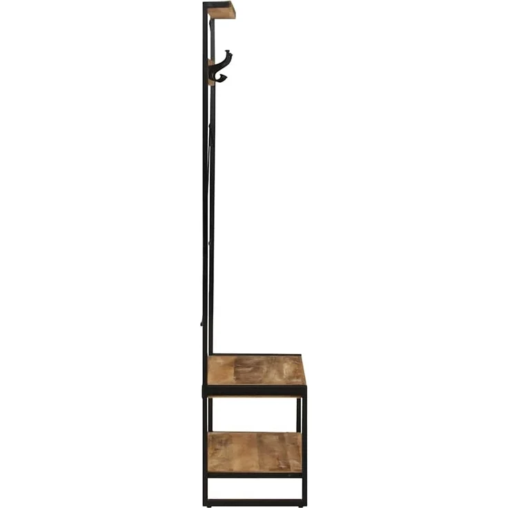 vidaXL Kleiderständer 80x40x190 cm Raues Massivholz Mango 4015961 – Bild 2