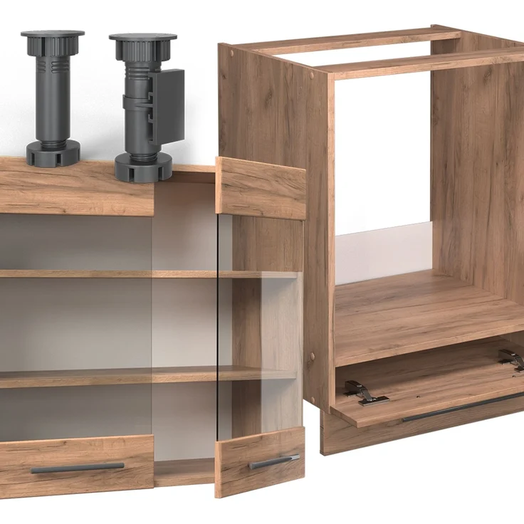 Eckküche Fame-Line Goldkraft Eiche/Goldkraft Eiche 190 x 160 cm, AP Eiche Vicco – Bild 5