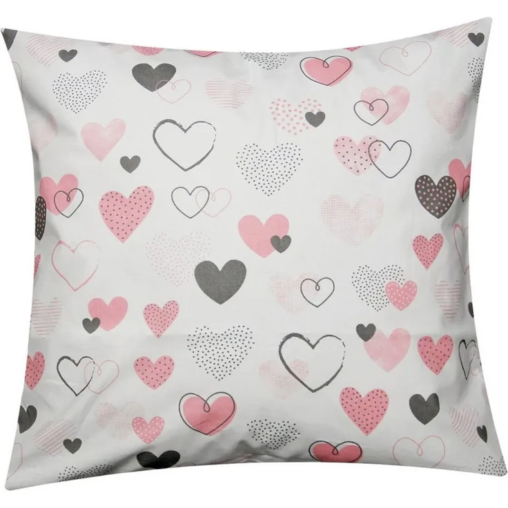 Heubergshop Kissenbezug, (1 Stück), 40x40cm Herzen Love Liebe Kissenhülle Baumwolle (1-Stück-187/1-40x40)
