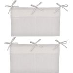 2 Stück Kinderzimmer Hängender Bett Organizer, Betttasche Spielzeugtasche Hängende Aufbewahrungstasche mit 2 Taschen Für Windel Spielzeug Kleidung