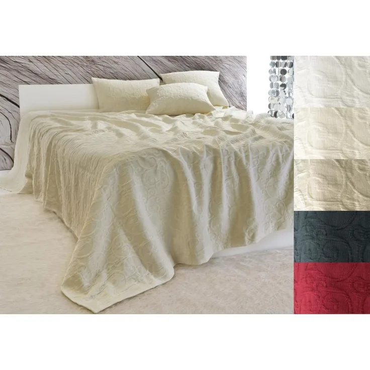 Wohnen&Accessoires Bettüberwurf Tagesdecke Fleur Rankenmuster