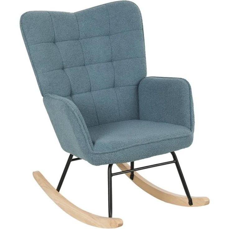 HOMCOM Schaukelstuhl für Wohnzimmer, Schlafzimmer, bis 120kg belastbar, Hellblau (Schwingsessel, 1 St), für Wohnzimmer, Schlafzimmer, bis 120kg belastbar, Hellblau – Bild 4