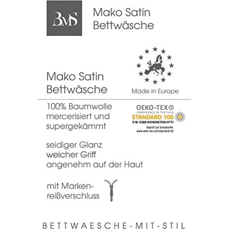 Mako-Satin / Baumwollsatin Bettwäsche uni / einfarbig dunkelbraun – Bild 7