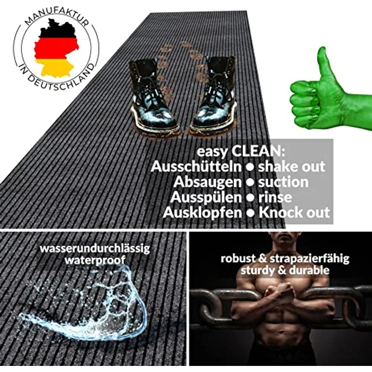 ANRO Läufer, Eckig, Höhe: 3 mm, Textil – Bild 3
