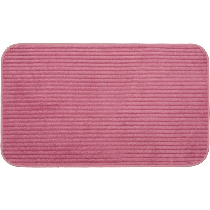 Gözze Badematte Berlin, Höhe 7 mm, rutschhemmend beschichtet, fußbodenheizungsgeeignet, Polyester, rechteckig, Badteppich, Uni Farben, Cord Optik, waschbar