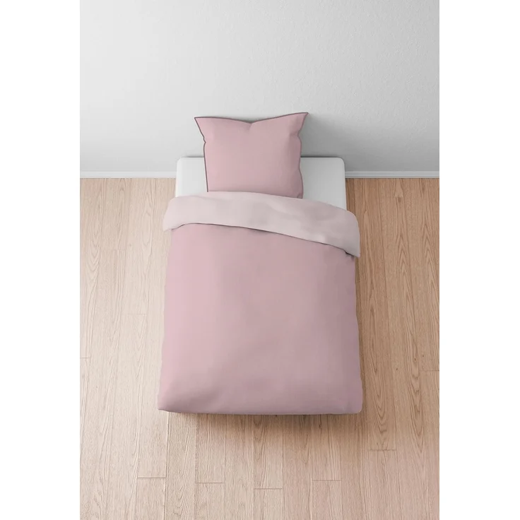 biberna Mako-Satin Bettwäsche 0615211 FEINE STREIFEN, rose, 1x 155x220 cm + 1x 80x80 cm – Bild 5