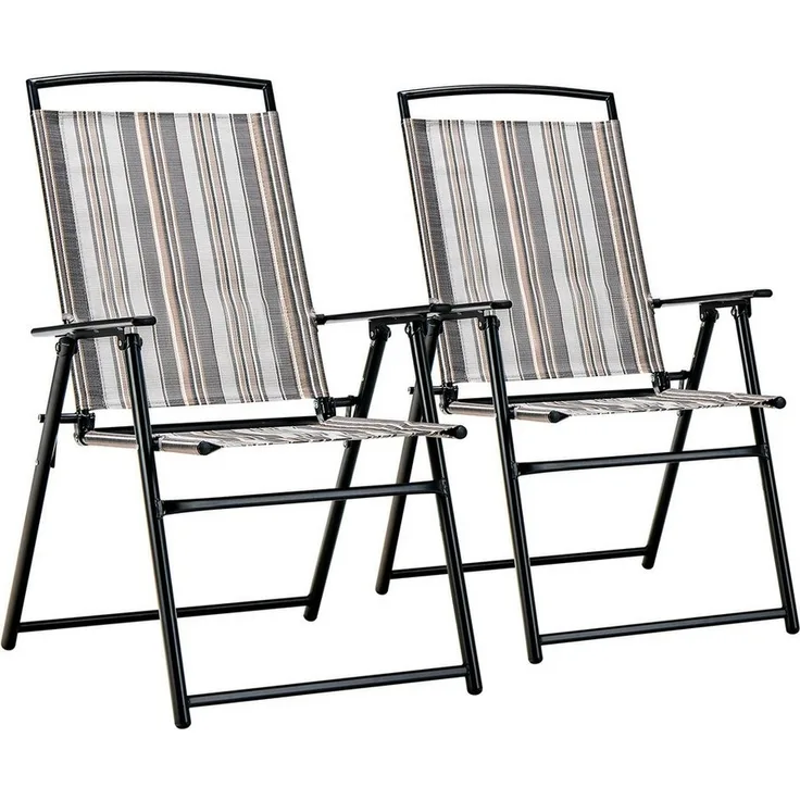 COSTWAY Gartenstuhl 2er Set Hochlehner Klappstuhl (2 St), bis 150kg