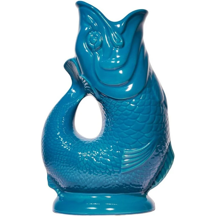 Gluckigluck Wasserkaraffe, (Original Gluggle Jug aus England), mit Gluckergeräusch, handgefertigt, ikonisches Fisch-Design, 1,2 L – Bild 1
