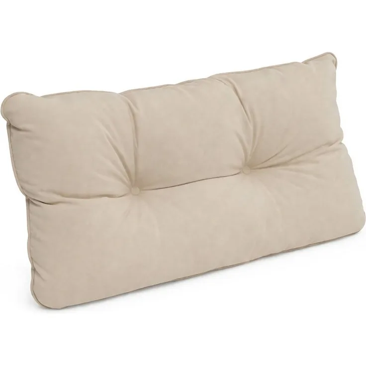 Beautissu Sitzkissen Flair LK Loungekissen, 50x40x12cm, Beige, Rückenkissen, Outdoor, Für Gartenmöbel, Schmutz und Wasser abweisendes Material