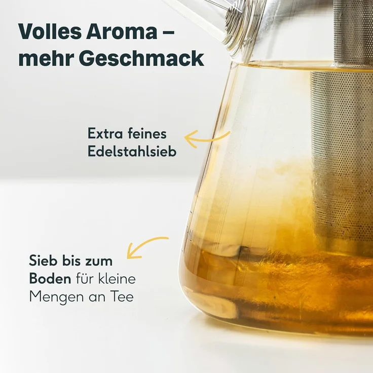 SILBERTHAL Teekanne Glas mit Siebeinsatz, 1.5 l, Hitzebeständiges Glas geeignet für E-Herd, Teewärmer & Gasherd – Bild 3