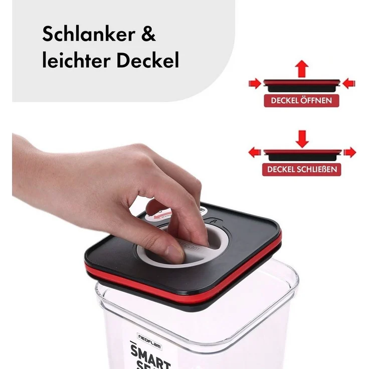 NEOFLAM® Vorratsdose Smart Seal Vorratsbehälter Set 4tlg. - Gr. 2x S, 2x M - Rot, Kunststoff (AS & PP), Silikon, (4-tlg) – Bild 2