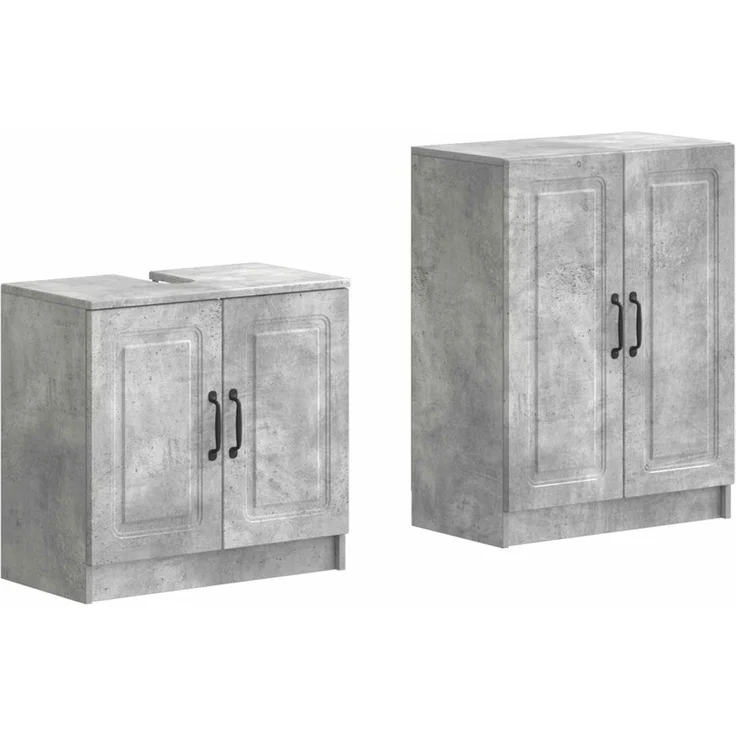 vidaXL 2-teiliges Badezimmer Schrank Set UTRECHT Betongrau 3417651 – Bild 2