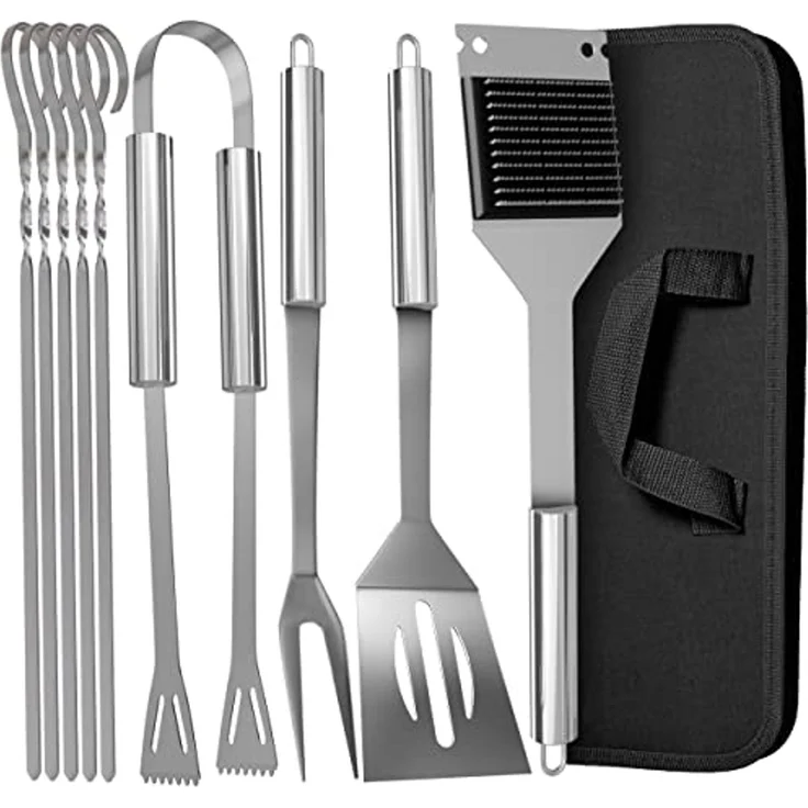 Praknu Grillbesteck-Set Grillbesteck Set aus Edelstahl Vatertag - Mit Tragetasche - Robust, (Set, 1 tlg), Mit Tragetasche - Robust und Hitzebeständig – Bild 1