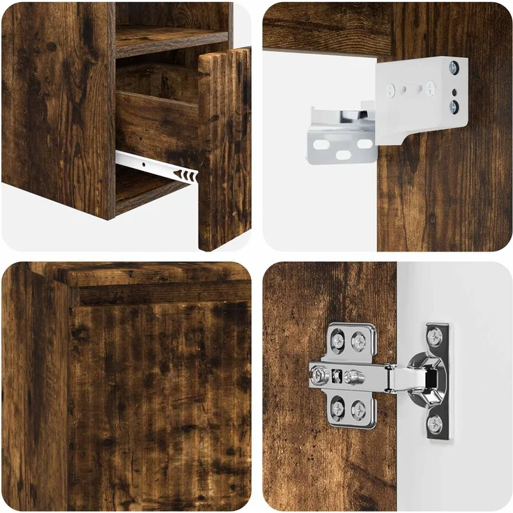 vidaXL Badezimmerschrank-Set 3 stk. Geräucherte Eiche 3405722 – Bild 9