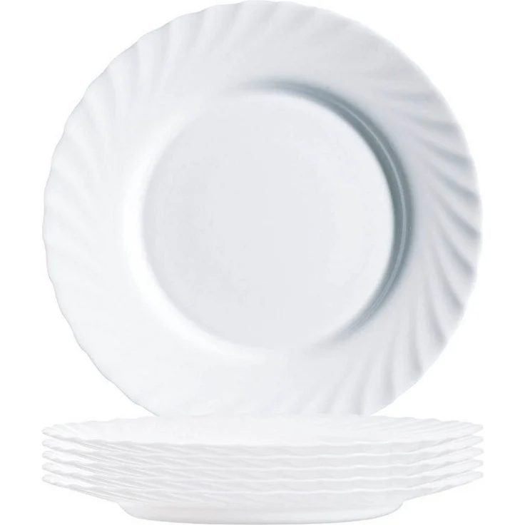 Arcoroc Speiseteller Arcoroc Trianon White Teller flach 24,5 cm 6er Set – Bild 1