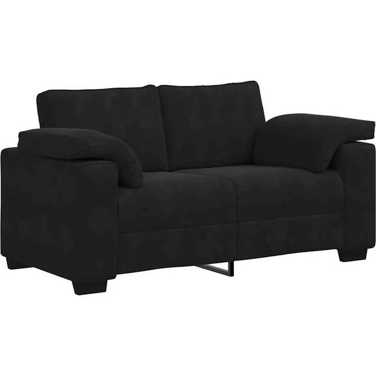 vidaXL Zweisitzer-Sofa Schwarz 160x77x82 cm Samt 4105262 – Bild 1
