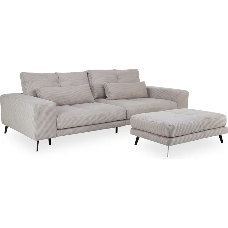 Big Sofa Husum / Helmond, Stoff, Grau, 286 x 90 x 124 cm – Bild 2