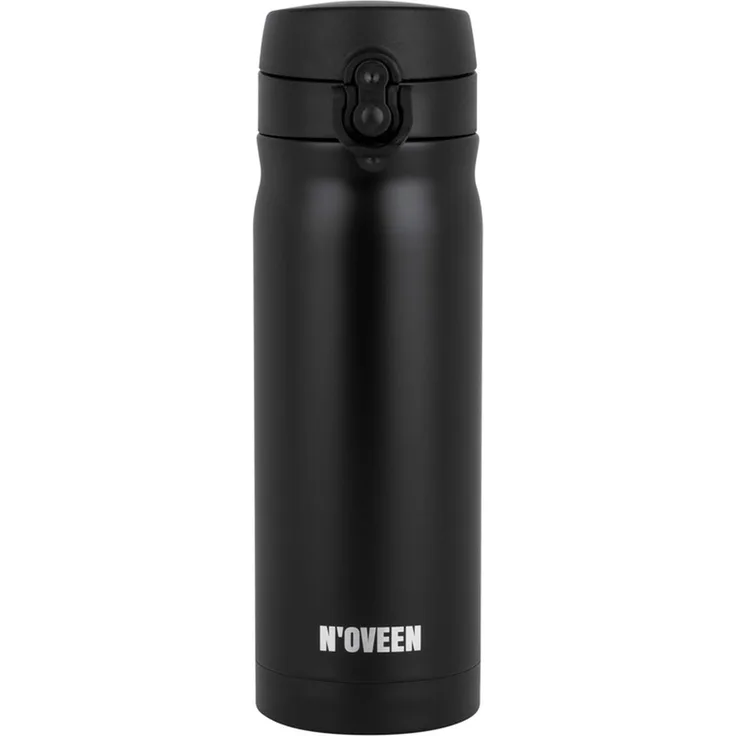 NOVEEN Matte Edelstahlflasche | 400 ml, Schwarz
