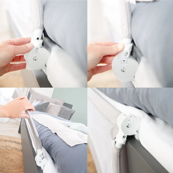 roba Bettschutzgitter Klipp-Klapp 100 cm - Klappbar - Schutzgitter für Kinderbetten - 50 cm hoch - Grau – Bild 5