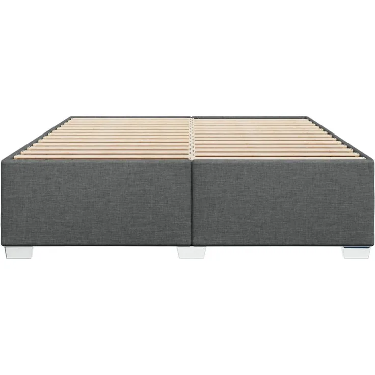 Bettgestell ohne Matratze, ohne Kopfteil, Stoff, Dunkelgrau, 180x200 cm