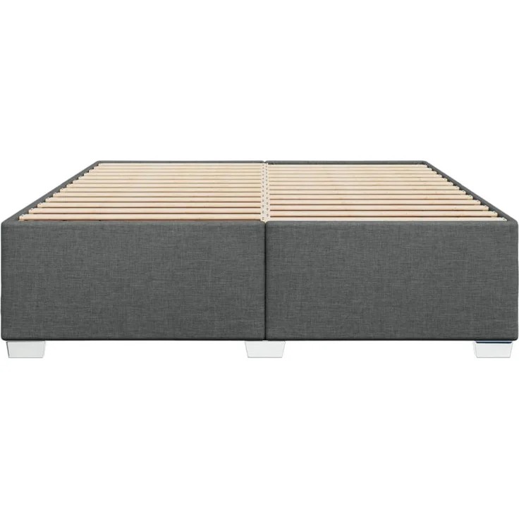Bettgestell ohne Matratze, ohne Kopfteil, Stoff, Dunkelgrau, 180x200 cm – Bild 1