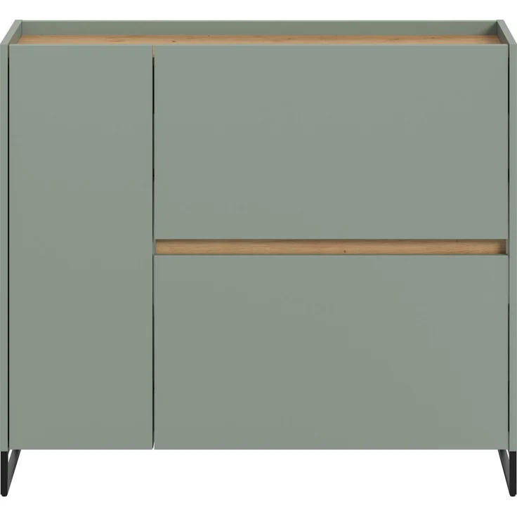 Schuhkommode B/H/T: 97x110x32 cm in Salbei Nachbildung und Artisan Oak Nachbildung – Bild 2