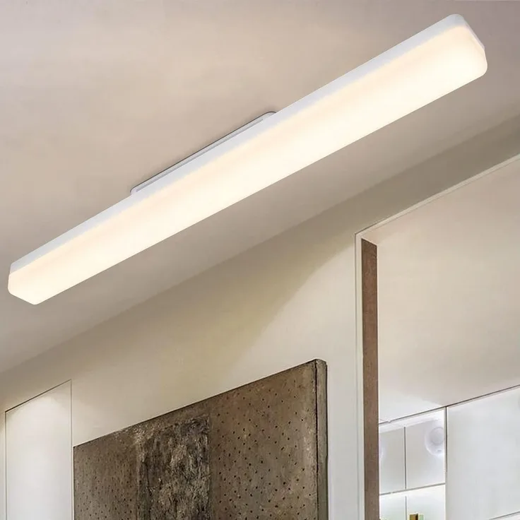 Nettlife LED Deckenleuchte LED Deckenleuchte Tageslicht 90 cm 4000K, LED fest integriert, Küche Wohnzimmer Schlafzimmer Esszimmer Balkon Flur Garage Keller