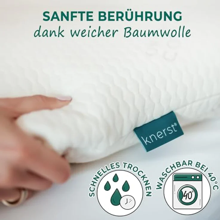 KNERST Nackenstützkissen Memory Foam Kissen, Füllung: 100% CosyPUR Gelschaum, Kopfkissen für ultimativen Komfort in jeder Schlafposition – Bild 5