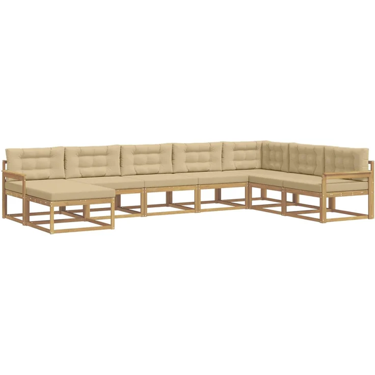 vidaXL Outdoor-Sofagarnitur 8 stk. 8-Sitzer Weiß und Beige 3386857 – Bild 2