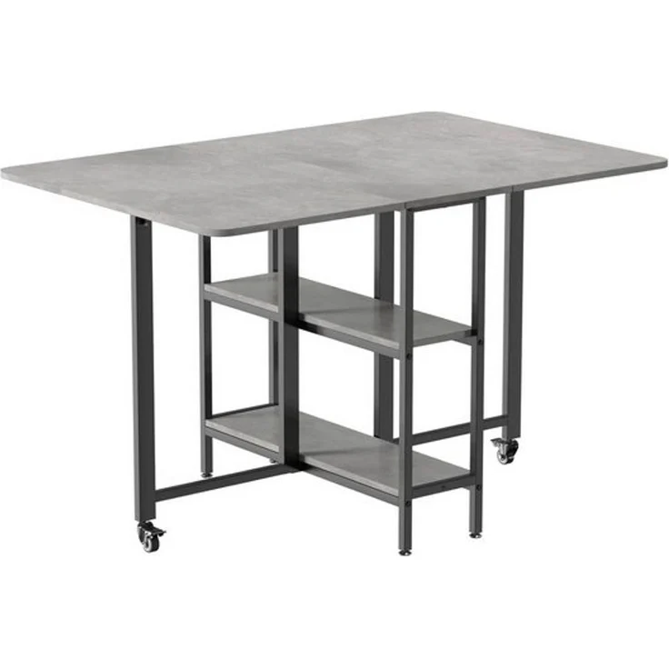 Mondeer Esstisch Klappbarer (1 Tisch), Gestell aus Metall, mit Zwei offene Ablagefächer, Breite 140cm – Bild 4