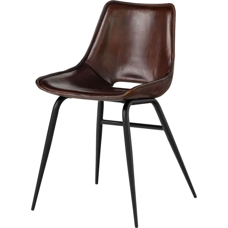 IRON LABEL Stuhl #22 47x59x78 braun Echtleder – Bild 1