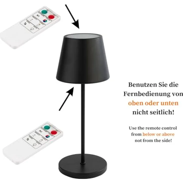 APS MERLE LED Akku-Tischleuchte schwarz, dimmbar mit 270 Lumen, 2,0 W, für Innen- und Außenbereich – Bild 4