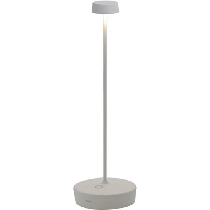 Zafferano, Swap Pro Lampe, Wiederaufladbare und Kabellose Tischlampe mit Touch Control, Geeignet für den Innen- und Außenbereich, Stufendimmer, 2200-3000 K, Höhe 29 cm, Farbe Weiß