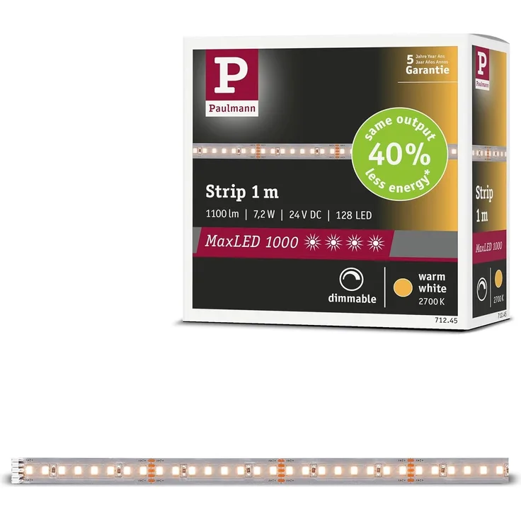 Paulmann 71245 MaxLED 1000 LED Einzelstrip 1m 2700K