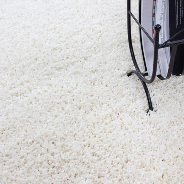 Carpetsale24 Shaggy Hochflor Teppich 60x110 cm Creme weich flauschig modern einfarbig Für Flur oder kleine Räume für Wohnzimmer Schlafzimmer Flur – Bild 5
