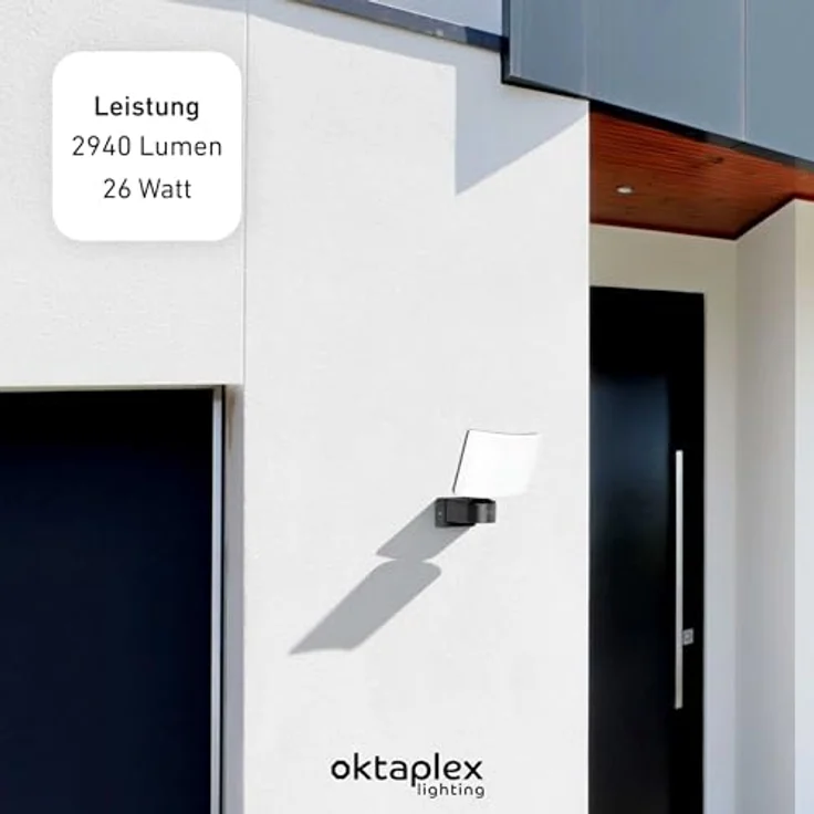 Oktaplex Cali LED Strahler Außen, 3000K warmweiß, 2940 Lumen, IP65, 26 Watt – Bild 5