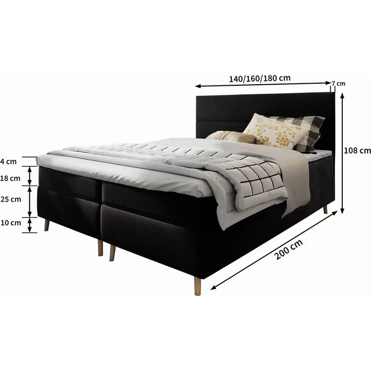 Masseno Boxbett SANTA 160x200 cm mit Bonell Matratze und Topper – Bild 2
