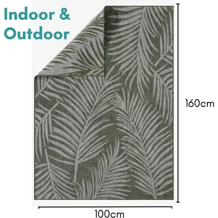 Wohnando Teppich MY-RUG Wendbarer Outdoor-Teppich "Fern" 200x140 cm, grün, rechteckig, Höhe: 8 mm, robust, Teppich für Terrasse oder Balkon – Bild 2