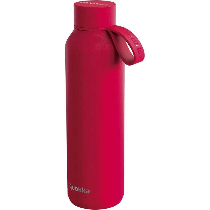 Quokka Cherry Red Edelstahl Trinkflasche isoliert 630 ml Thermoflasche mit Trageschlaufe