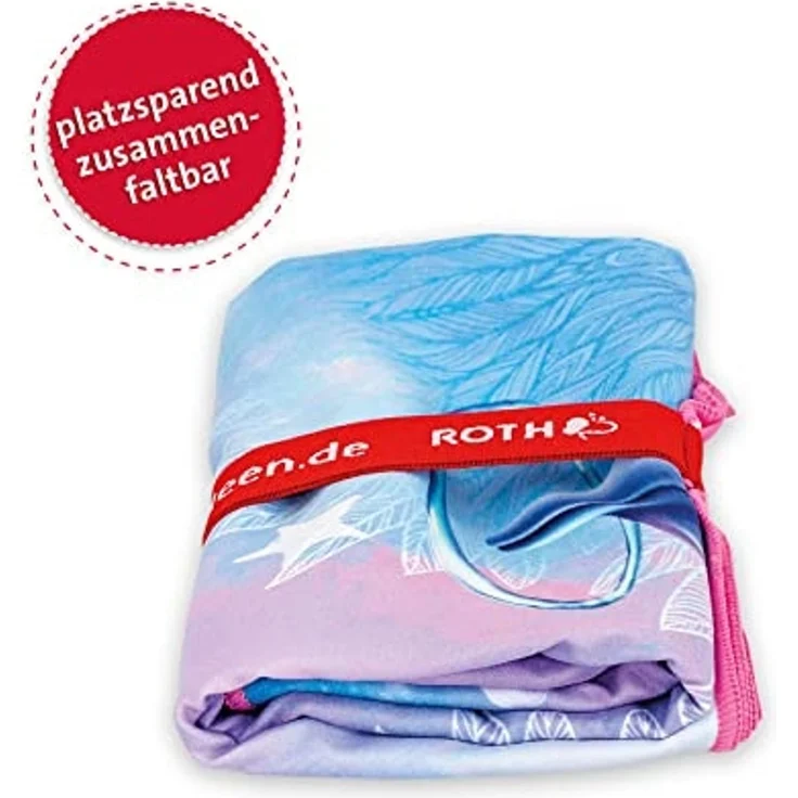 Roth Badetuch Delfine, 60 x 120 cm, Rosa / Blau, saugfähig, platzsparend – Bild 2