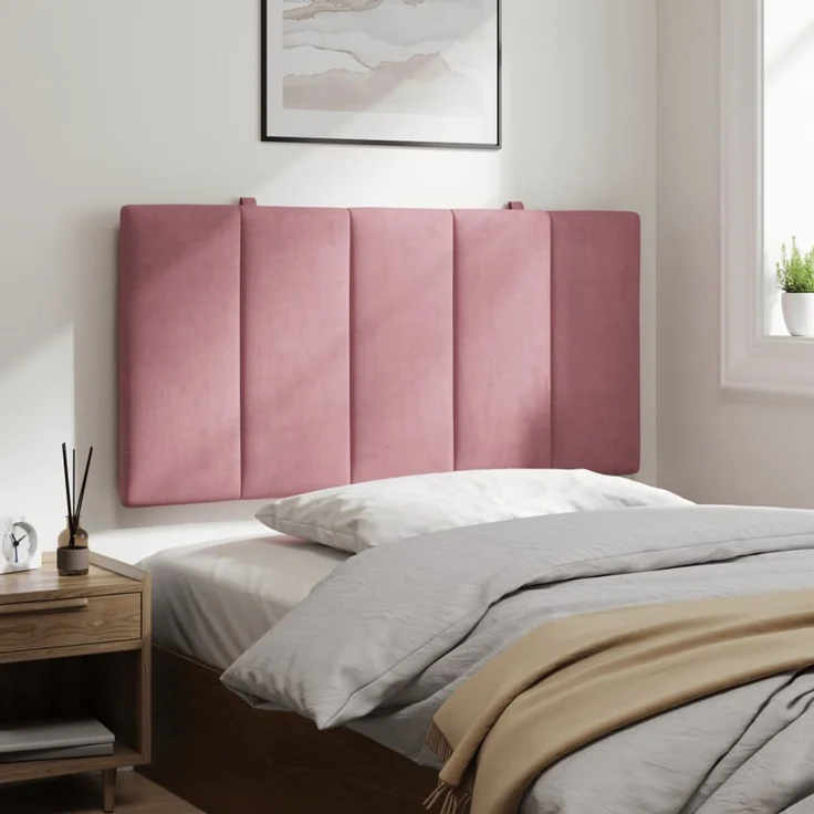 vidaXL Kopfteil-Kissen Rosa 100 cm Samt 374660 – Bild 4