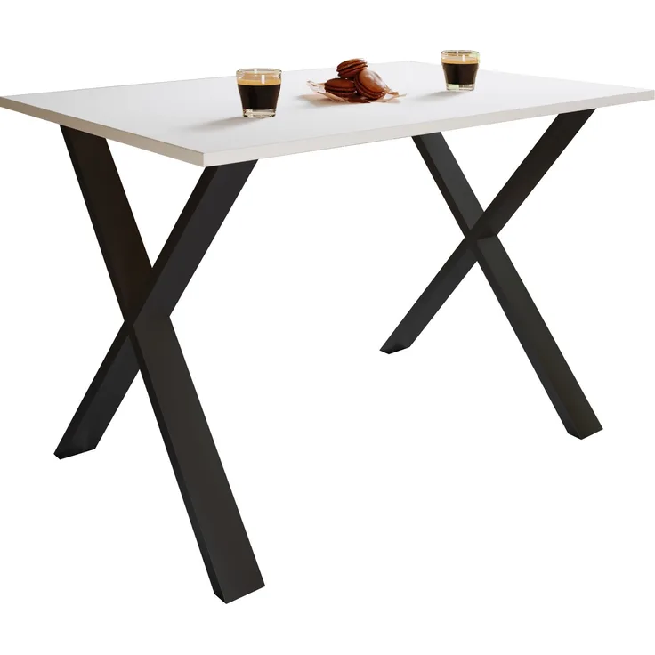VCM Esstisch Xona 916855 Schwarz / Weiß H. 76 x B. 110 x T. 80 cm