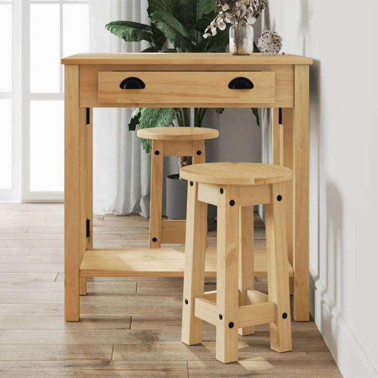 vidaXL 3-tlg. Bar-Set Massivholz Kiefer 4005696 – Bild 1