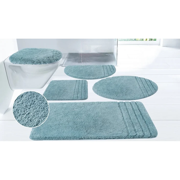 Möve Badematte Loft, Badvorleger, Badezimmer Teppich, Höhe 30 mm, rutschhemmend beschichtet, fußbodenheizungsgeeignet, schnell trocknend, strapazierfähig, Polyacryl, rund, Badteppich, Badematten auch als 2 teiliges Set & rund – Bild 5