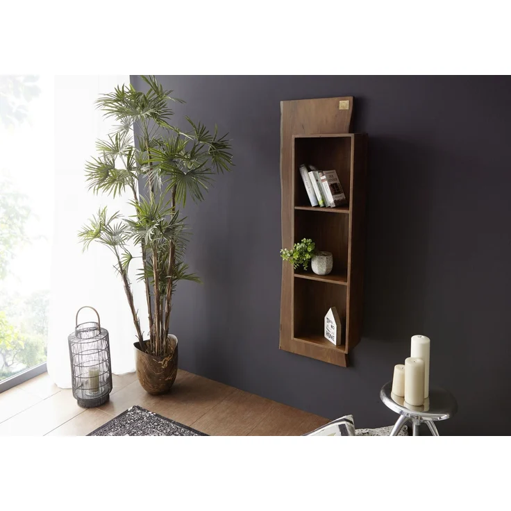 Wandregal Akazie 50x22x147 braun lackiert PURE ACACIA #201 – Bild 6