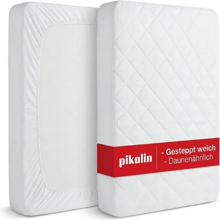 PIKOLIN Gesteppter Matratzenschoner 200x200 cm, Atmungsaktiv & Hygieneschutz, OEKO-TEX zertifiziert, bis 32 cm Höhe, Weich wattiert & Komfortabel