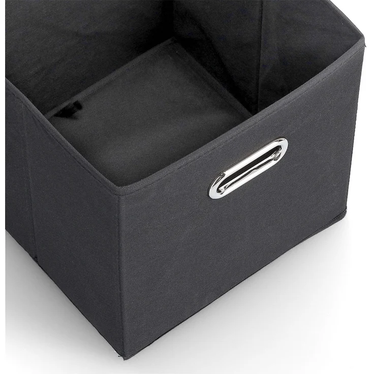 Kleine Aufbewahrungsbox mit Griff, Vlies - Schwarz – Bild 2