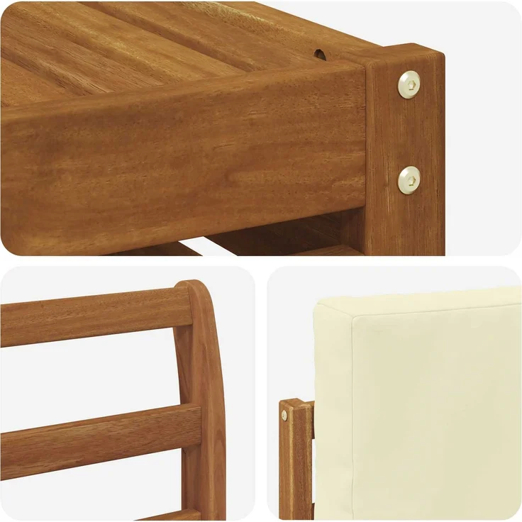 vidaXL Outdoor-Sofagarnitur 7 stk. 6-Sitzer Natur und Creme 3374930 – Bild 7